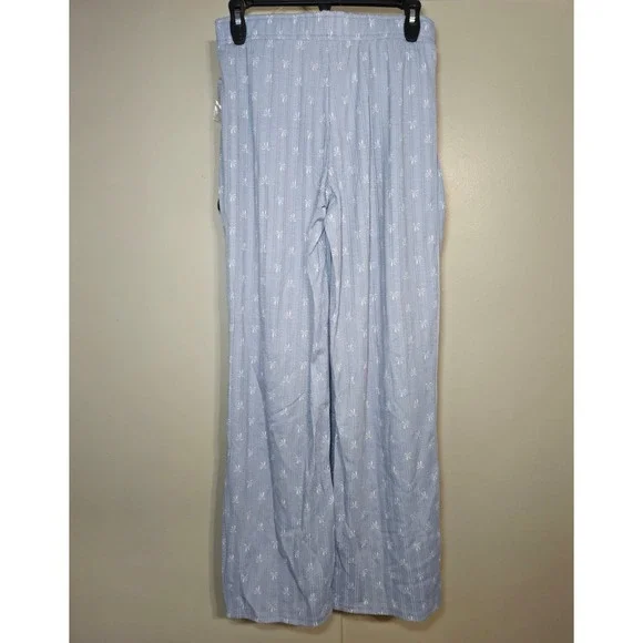 Better Together Blue Pajama Set 3 Piece Bow Sleepwear Loungewear Size M NWT